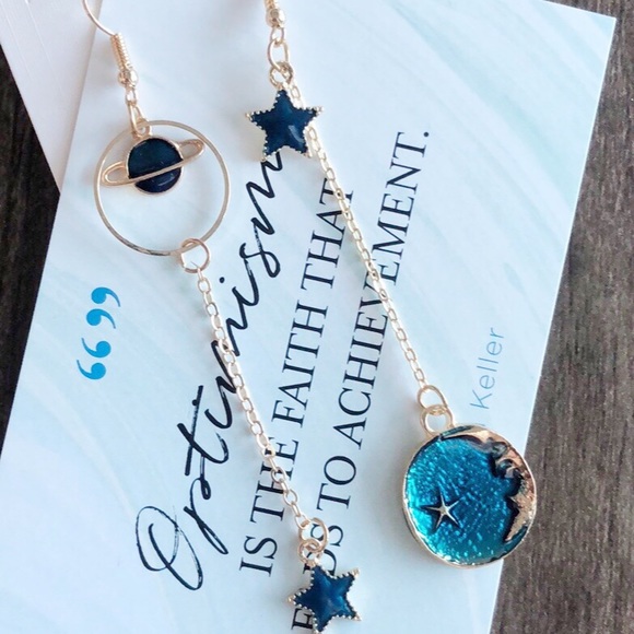 Planet & star earrings - Picture 1 of 3